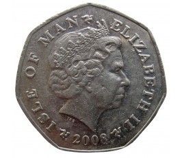 Остров Мэн 50 пенсов 2008 г. AA