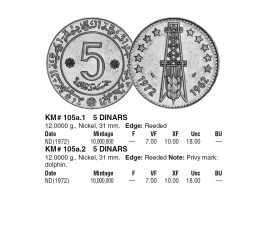 Алжир 5 динар 1972 г. (10 лет Независимости)  