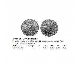 Алжир 20 сантимов 1964 г. Алжир 20 сантимов 1964 г.