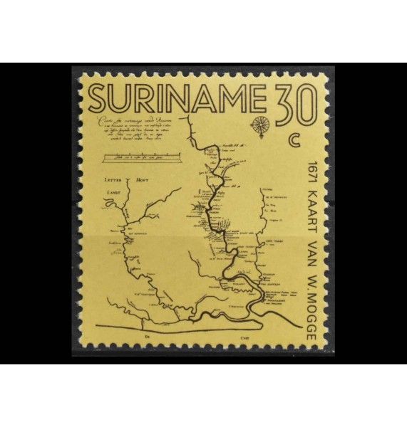 Суринам 1971 г. "300-летие создания первой карты Суринама"