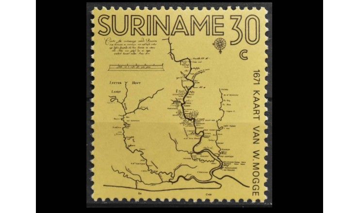 Суринам 1971 г. "300-летие создания первой карты Суринама"