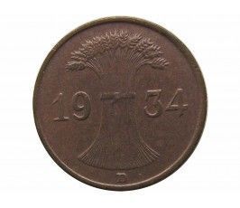Германия 1 пфенниг (reichs) 1934 г. D