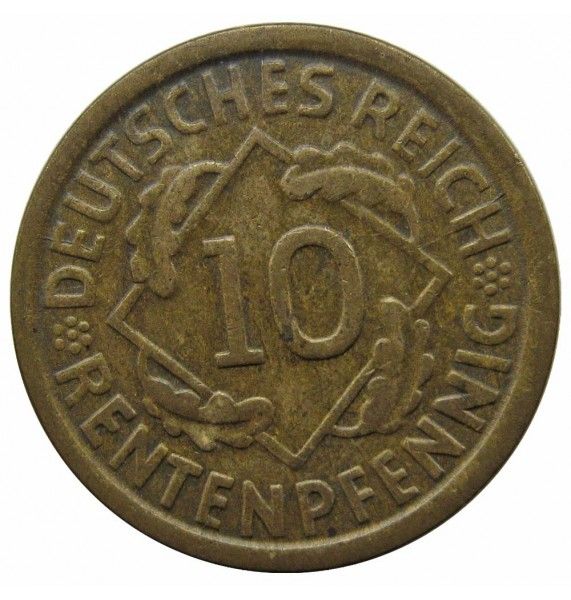 Германия 10 пфеннигов (renten) 1924 г. G