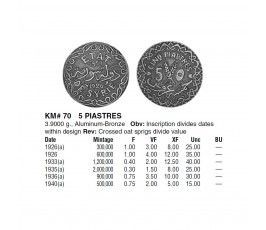 Сирия 5 пиастров 1933 г. Сирия 5 пиастров 1933 г.