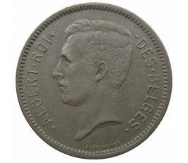 Бельгия 5 франков (1 бельга) 1930 г. (Des Belges)