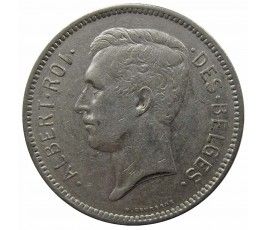 Бельгия 5 франков (1 бельга) 1932 г. (Des Belges)