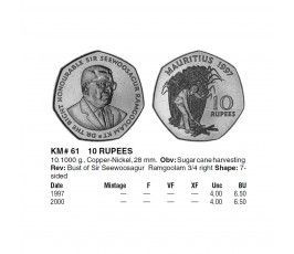 Маврикий 10 рупий 1997 г. Маврикий 10 рупий 1997 г.