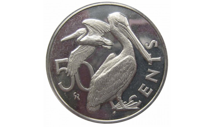 Британские Виргинские острова 50 центов 1977 г. (25 лет правления Королевы Елизаветы)