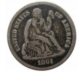 США дайм (10 центов) 1861 г.