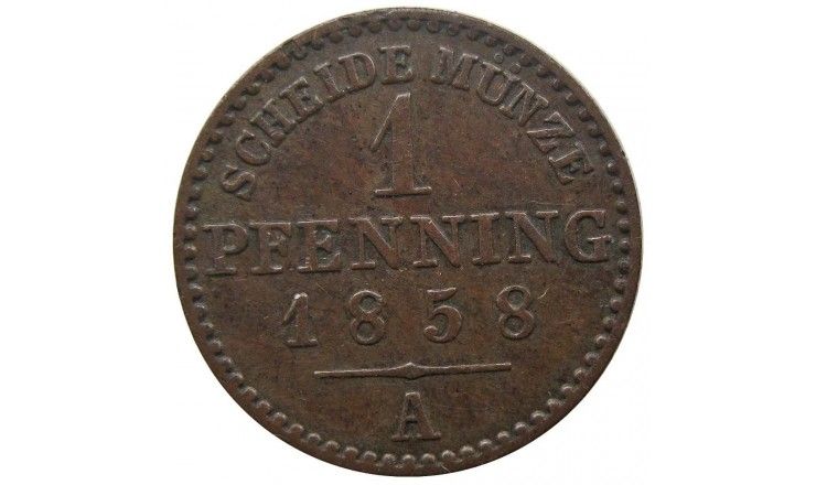 Липпе-Детмольд 1 пфенниг 1858 г. А