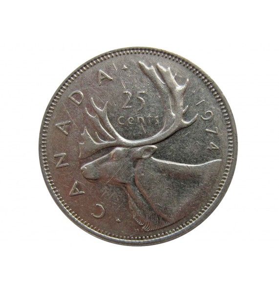 Канада 25 центов 1974 г.