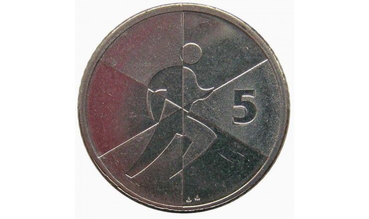 Гибралтар 5 пенсов 2019 г. (Островные игры) Гибралтар 5 пенсов 2019 г. (Островные игры)