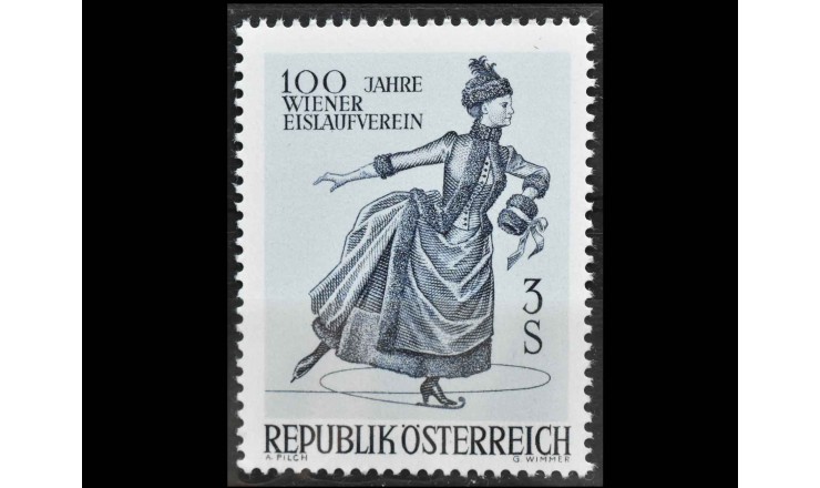 Австрия 1967 г. "Столетие Венского клуба фигурного катания"