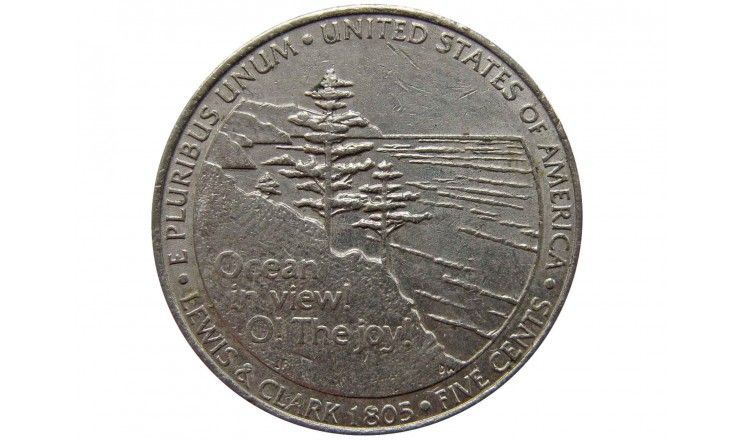 США 5 центов 2005 г. P "200 лет экспедиции Льюиса и Кларка - Выход к океану"