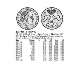 Монако 5 франков 1971 г.