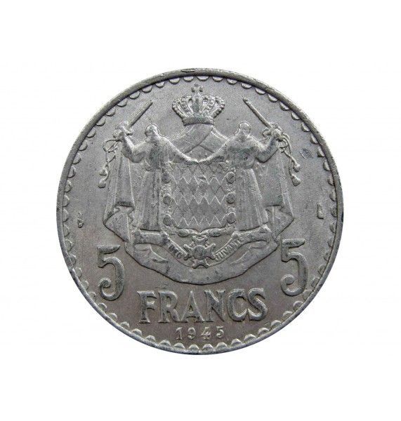 Монако 5 франков 1945 г.