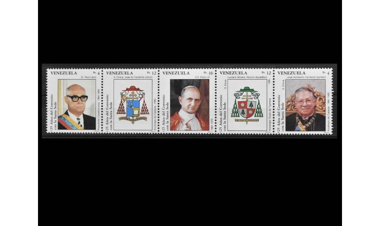 Венесуэла 1989 г. "Конвенция со Святым Престолом, 25-я годовщина" Венесуэла 1989 г. "Конвенция со Святым Престолом, 25-я годовщина"