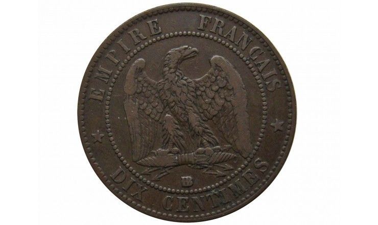 Франция 10 сантимов 1855 г. BB (a)