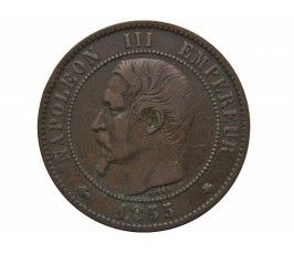 Франция 10 сантимов 1855 г. BB (a)