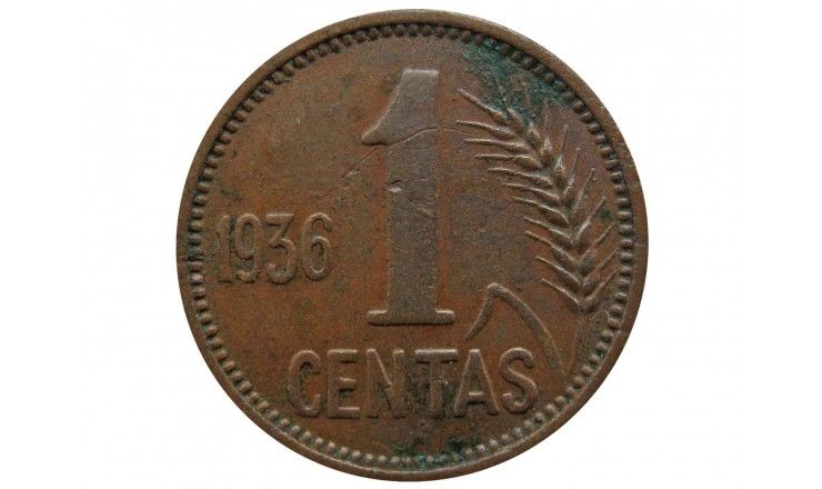 Литва 1 цент 1936 г.