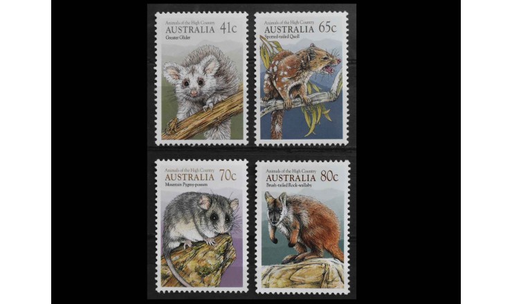 Австралия 1990 г. "Животные высокогорной местности"