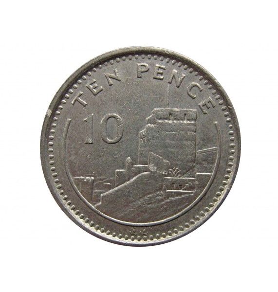 Гибралтар 10 пенсов 1994 г. AA