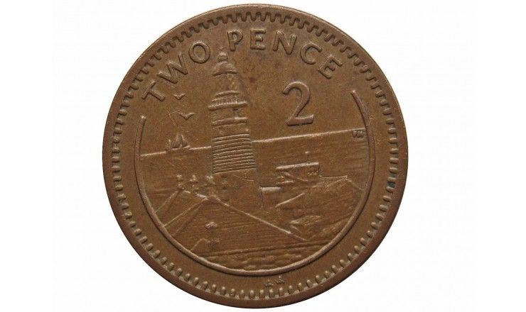 Гибралтар 2 пенса 1998 г. AA