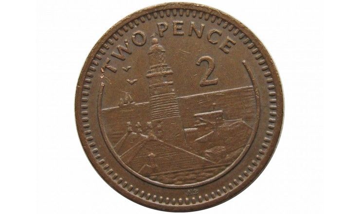 Гибралтар 2 пенса 1990 г. AB