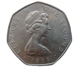 Остров Мэн 50 новых пенсов 1975 г.