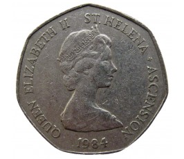 Остров Святой Елены и Вознесения 50 пенсов 1984 г.