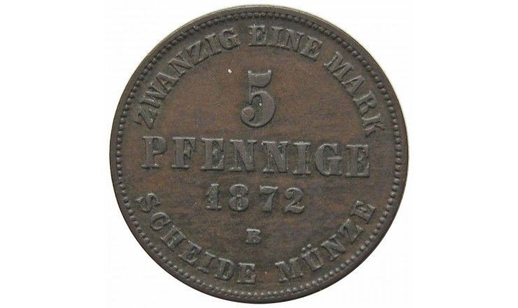 Мекленбург-Шверин 5 пфеннигов 1872 г. B