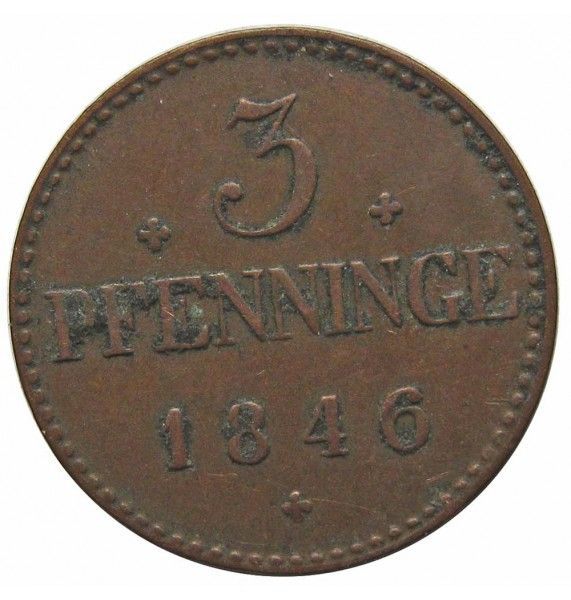 Мекленбург-Шверин 3 пфеннига 1846 г.
