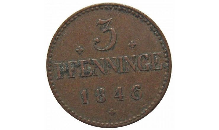 Мекленбург-Шверин 3 пфеннига 1846 г.