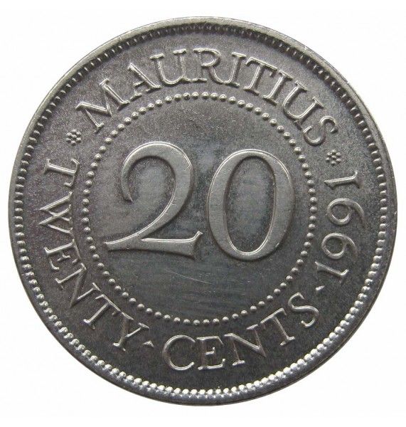 Маврикий 20 центов 1991 г.