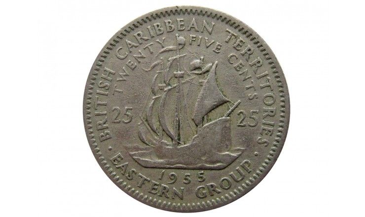 Восточно-Карибские территории 25 центов 1955 г.