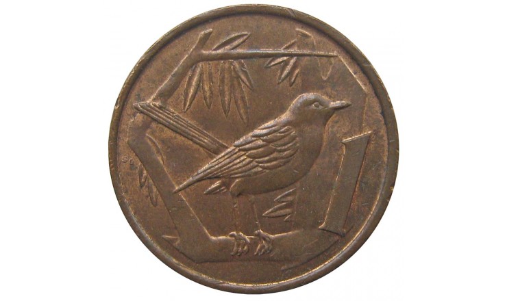 Каймановы острова 1 цент 1977 г.