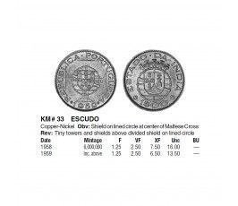 Португальская Индия 1 эскудо 1958 г.