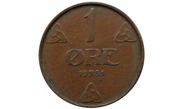 Норвегия 1 эре 1951 г.