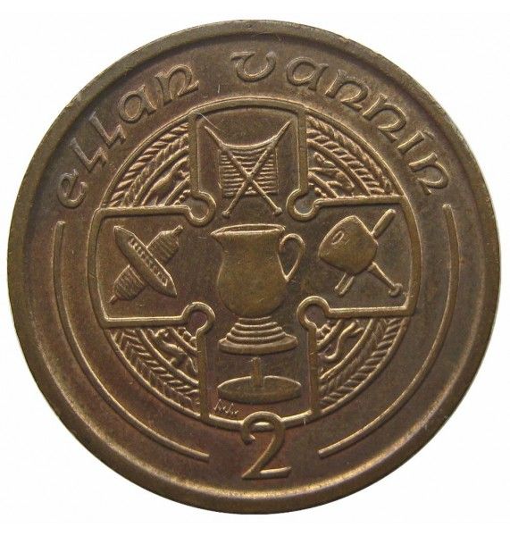 Остров Мэн 2 пенса 1992 г. AA