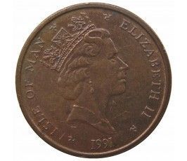 Остров Мэн 2 пенса 1991 г. AA