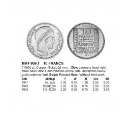 Франция 10 франков 1949 г. Франция 10 франков 1949 г.