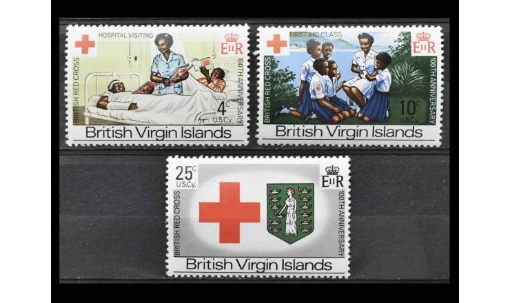 Британские Виргинские острова 1970 г. "100 лет Британскому Красному Кресту"