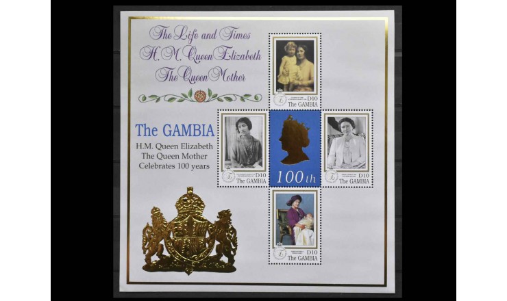 Гамбия 1999 г. "100-й день рождения королевы Елизаветы, королевы-матери"