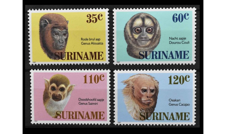 Суринам 1987 г. "Обезьяны"