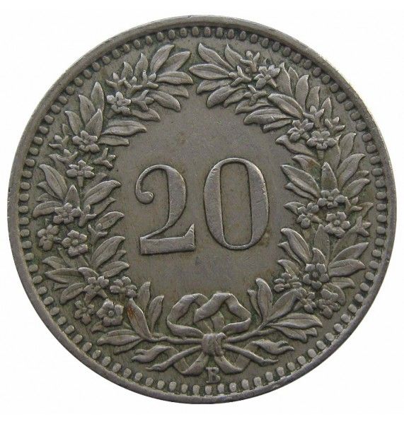 Швейцария 20 раппен 1943 г.