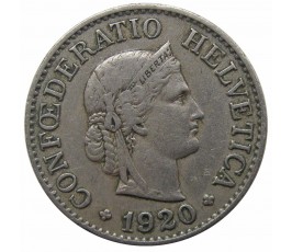 Швейцария 10 раппен 1920 г.