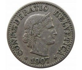 Швейцария 10 раппен 1907 г.