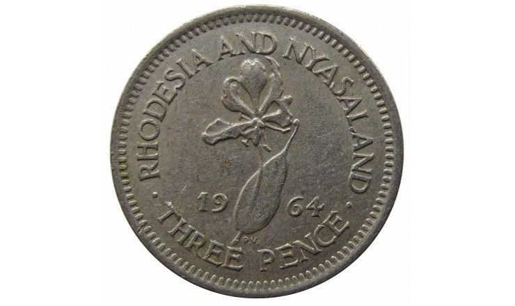 Родезия и Ньясаленд 3 пенса 1964 г. Родезия и Ньясаленд 3 пенса 1964 г.
