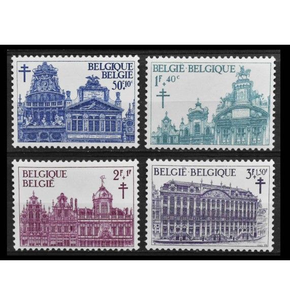 Бельгия 1965 г. "Кампания по борьбе с туберкулезом: Гран-плас, Брюссель"