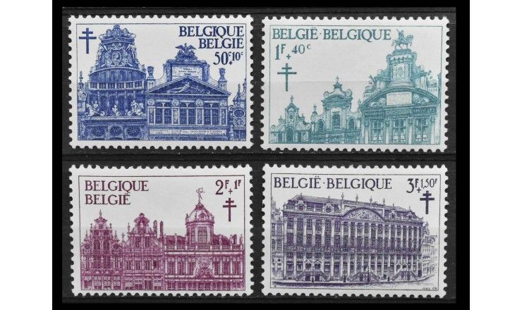 Бельгия 1965 г. "Кампания по борьбе с туберкулезом: Гран-плас, Брюссель"